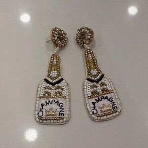 Champagne Bottle Beaded Earrings